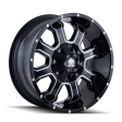 MAYHEM FIERCE 8103 GLOSS BLACK MILLED 17X9 8-165.1 8-170 -12MM 130.8MM Hot on Sale