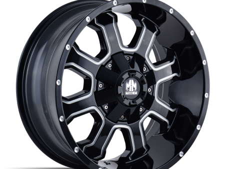 MAYHEM FIERCE 8103 GLOSS BLACK MILLED 17X9 8-165.1 8-170 -12MM 130.8MM Hot on Sale