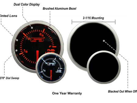 2-1 16  Amber   White - Fuel Level Gauge For Sale