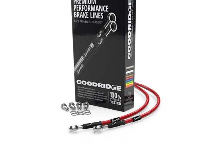 Goodridge 03-16 Suzuki SV650 Unfaired Red Front SS Brake Lines Online Sale