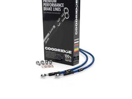 Goodridge 03-16 Suzuki SV650 Unfaired Electric Blue Front SS Brake Lines on Sale