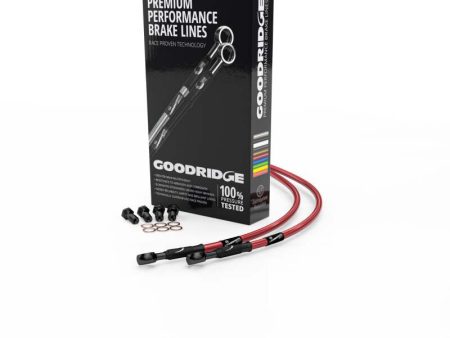 Goodridge 03-16 Suzuki SV650 SV650S Red Rear SS Brake Lines w Black Fittings on Sale