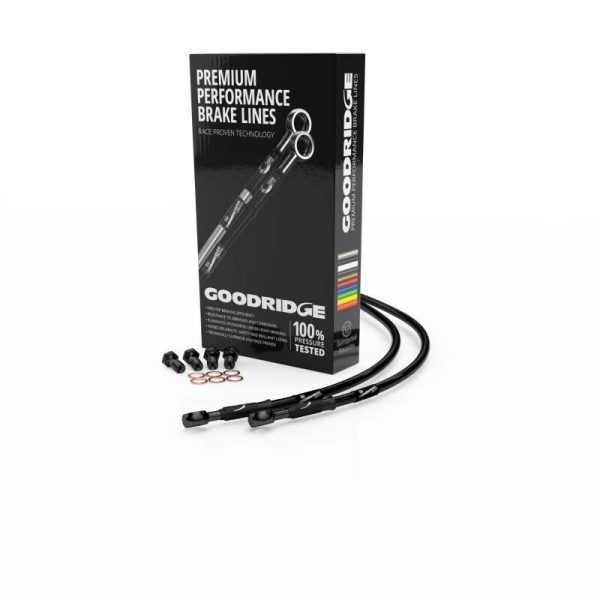 Goodridge 03-16 Suzuki SV650 UNFaired Black Race Front SS Brake Lines w Black Fittings For Discount