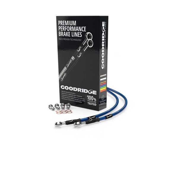 Goodridge 2008 Suzuki GSF650 Bandit 8 Front Non ABS Electric Blue Brake Lines w Black Fittings Supply