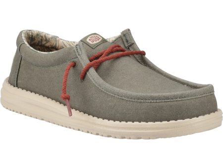 Hey Dude Wally Waxed Canvas Mens Slip On Shoe Hot on Sale