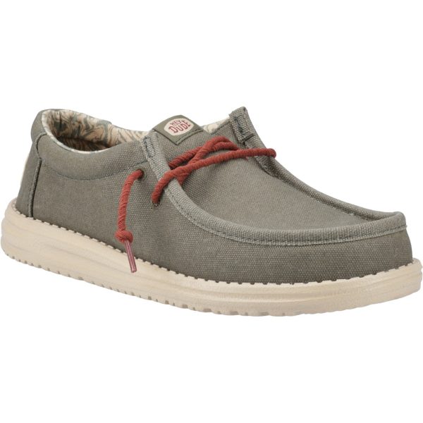 Hey Dude Wally Waxed Canvas Mens Slip On Shoe Hot on Sale