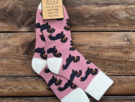 1 Pair Jess & Lou Dashing Dachshunds Ribbed Womens Socks Online