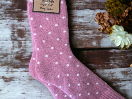 1 Pair Jess & Lou Delightful Dots Ribbed Womens Socks Online Sale